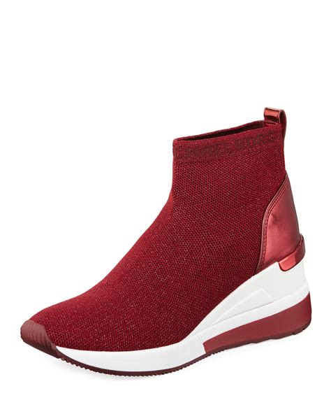 michael kors skyler knit bootie|mk skyler wedge sneakers.